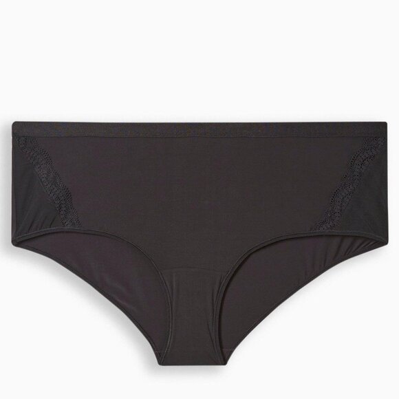 NWT Torrid Second Skin Mid-Rise Cheeky Lace Trim Panty Black Size 4 - Picture 1 of 1